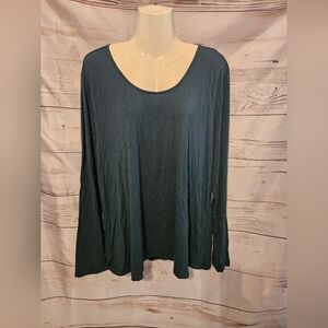 Soma Long Sleeve Scoop Neck Top Green  Size XLR